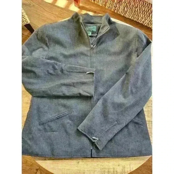 Lauren Ralph Lauren Women's Wool Jacket Size 10 Zip Up Light Weight - Picture 6 of 11